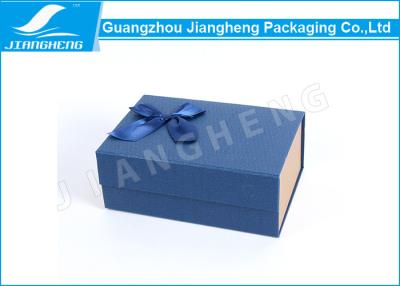 China Magnetic Closure Bowknot Special Blue Paper Folding Packaging Boxes Customized for sale