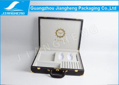 China Popular Leather Gift Box Perfume Gift Set Suitcase Box With Handle / Locks for sale