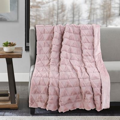 China Super Soft Faux Shaggy Sided Blanket Throw Sustainable Luxury Fur For Winter for sale