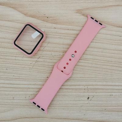 China KeepWin Waterproof 2 in 1 Combo Watch Case Protector Silicone Wrist Strap and Watch Bands with Protective Case for Apple Watch 38mm 42mm for sale