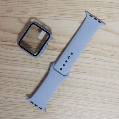 China KeepWin Watch Band Waterproof Luxury Rugged Silicone With Big Protector Case Smart Watch Bands Soft Strap For Apple for sale