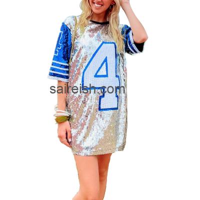 China Dallas Cowboys Number 4 Football Saireish Jersey Top Shirt Dress Anti-Static Sequin Tunic for sale