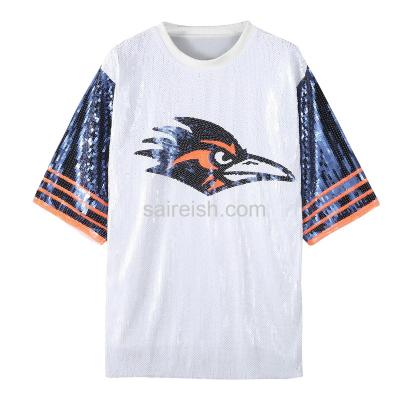 China Saireish Anti-Static Ellington Football Sequin Jersey Roadrunners Mini Tunic Dresses Women for sale