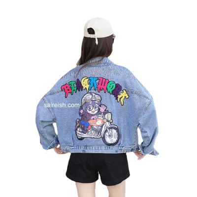 China Wholesale Stylish Fashion Saireish Casual Denim Jean Jackets Sequin Raincoat For Women for sale