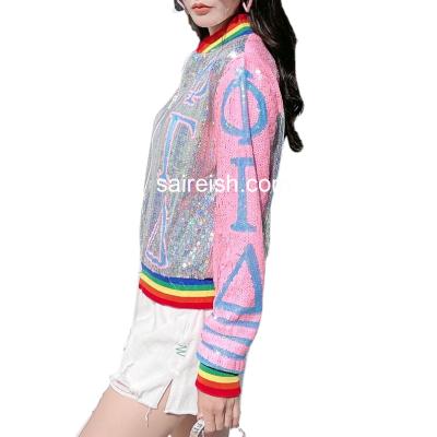 China Saireish Fraternity Phi Gamma Delta Spring Crop Breathable Jacket For Women for sale