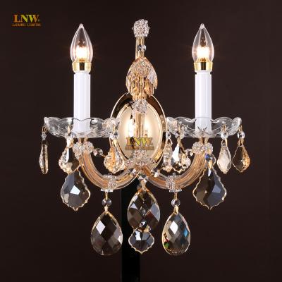 China Champagne Traditional Crystal Wall Lamp Crystal Wall Sconces Lnw Lighting Lighting for sale