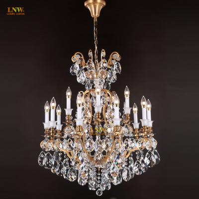 China 16Lamp Traditional Crystal Bronze Chandelier LED Crystal Lamp for sale