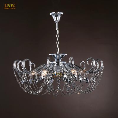 China Traditional Smoke Chandelier 6 Lights K9 Crystal Chandelier Lnw Gray Lighting Crystal Lighting for sale