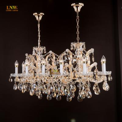 China Maria Theresa Traditional Rectangular And Oval Restaurant Chandelier Golden Yellow Chandelier for sale