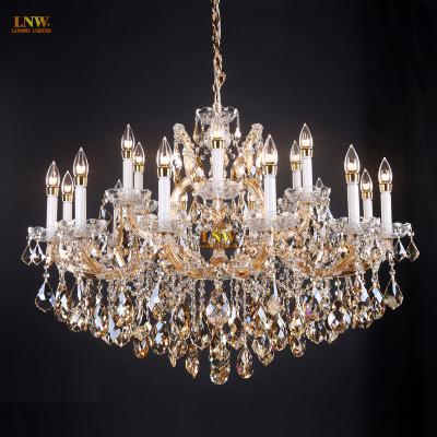 China Maria Theresa Chandelier 18 Lights K9 Traditional Golden Yellow Crystal Chandelier for sale