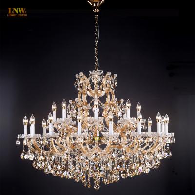 China Maria Theresa Chandelier 25 Lights Traditional Golden Yellow K9 Crystal Chandelier for sale