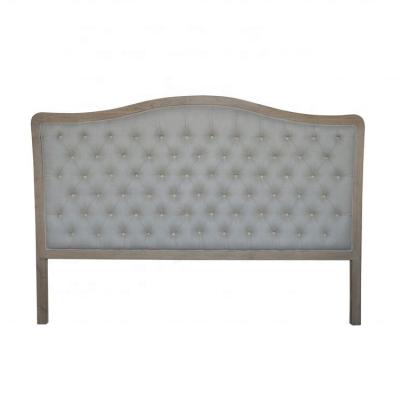 China EUROPEAN French Style Carved Frame Wood Panel Upholstered Luxurious Tufted Headboard For Home Hotel for sale