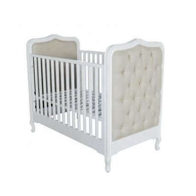 China French Furniture Solid Wood Newborn Crib Baby Hutch Eco-friendly Birch Style Hand Carving Baby Crib for sale