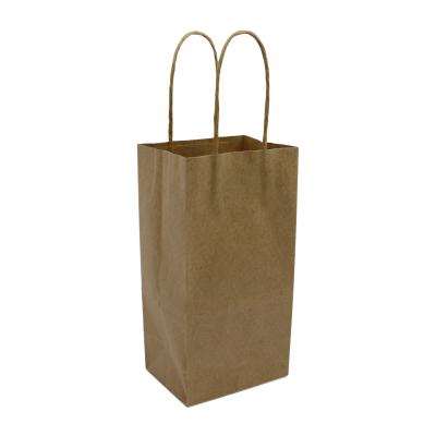 China Recycled materials single bottle wine package design paper sleeve craft bag retail paper bags with custom logo for sale