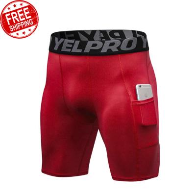 China High Quality Mens Breathable Compression Fitness Shorts With Pocket Stretch Tight Running Pants for sale