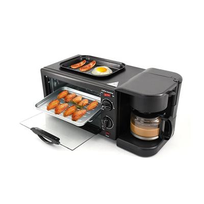 China Multifunctional Hotel Breakfast Machine with Coffee Maker, Frying Pan and Toaster Oven 3 in 1 for sale