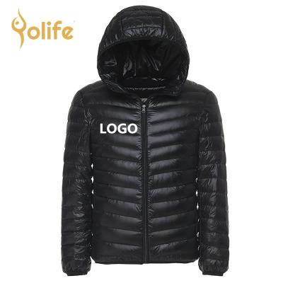 China Yolife ODM/OEM High Quality Winter Coat Anti-wrinkle Thin Ultra Light Zipper Men's Duck Down Jacket for sale