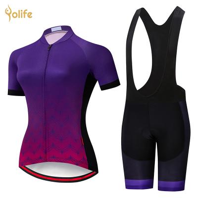 China Breathable Yolife 2021 New Pro Team Bike Women Cycling Suit Set Cycling Tank Top Sets Road Bike Tank Top Cycling Wear for sale