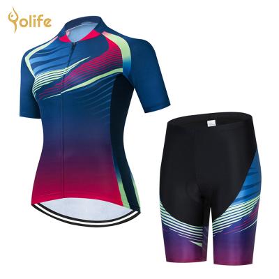 China Yolife Breathable 2021 Summer Cycling Tank Top Set Women Cycling Tank Top Cycling Short Sleeve Tank Top And Pants Set for sale