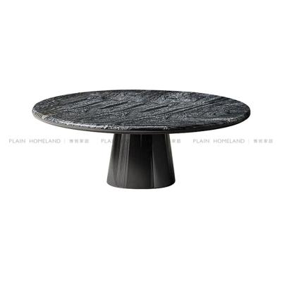 China OEM& Available Modern Natural Marble Black Marble Dining Table ODM Round Luxury Marble Table for sale