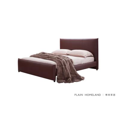 China Adjustable Wood Frame Bedroom Furniture Black PU(Other) Leather Bed for sale