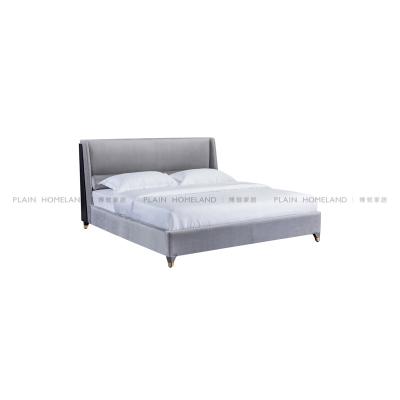 China Double bed (the other) bedroom bed high bed bedside adjustable luxury modern high quality fabric bed for sale