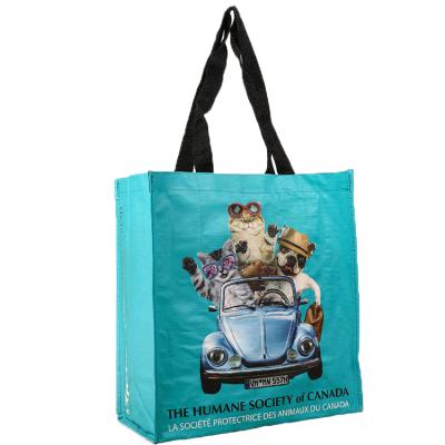 China Custom Handled Recycle Reusable Supermarket Laminated PP Woven Shopping Bag for sale