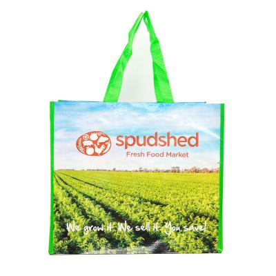 China Reusable Heavy Duty Reusable Grocery Bags Tote Shopping Bag Laminated PP Woven for sale