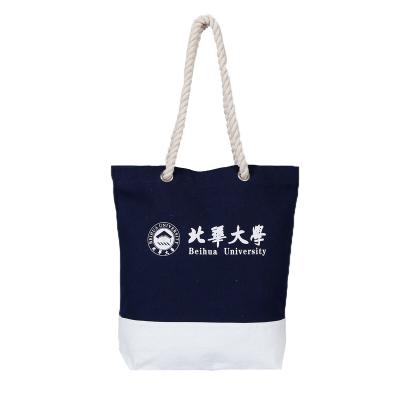 China Eco-Friendly Cotton Tote Shopping Bag Custom Handle Eco-Friendly Canvas Bag for sale