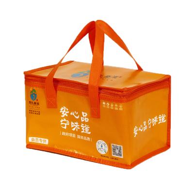 China Custom Printing Insulated Tote Style Reusable Cooler Bag Large Lamination Nonwoven Insulated Lunch Bag for sale