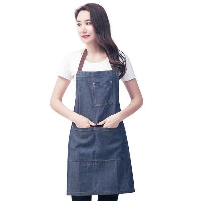 China Wholesale Cleaning Kitchen Cooking Uniform Designer Full Bib Jean Denim Apron for sale