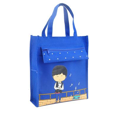 China Custom Printing Kids Tote Shopping Portable Gift Bag Large Capacity Polyester Lesson Bag for sale