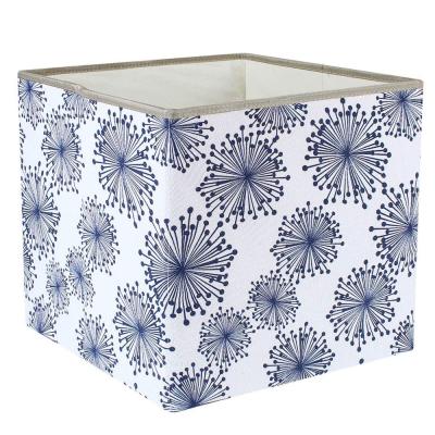 China Viable Reusable Home Organizer Bins Cotton Linen Cloth Storage Foldable Cube for sale