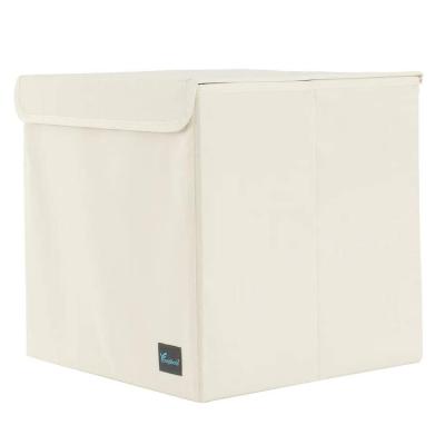 China Sustainable Reusable Collapsible Collapsible Cotton Bin Containers Cotton Collapsible Storage Cabinet Cube Canvas Basket for sale