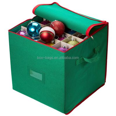 China Eco-Friendly Reusable Christmas Ornament Collapsible Nonwoven Storage Box for sale