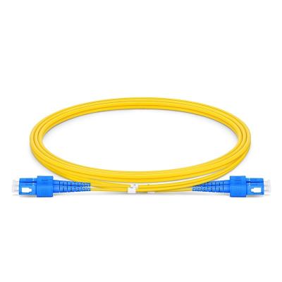 China 10m SC UPC To SC UPC Patch Cord Duplex 3.0mm OFNR 9/125 Single Mode for sale