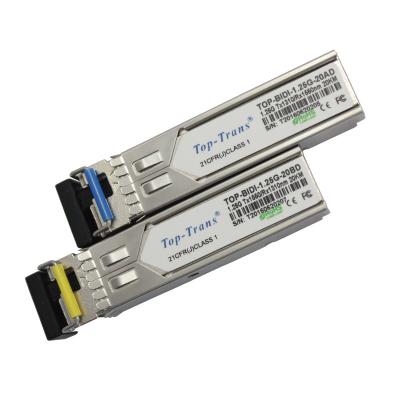 China Transmisor-receptor a una cara de Cisco GLC-BX-20U 1.25G BIDI SFP 1310nm 1550nm los 20km SMF LC en venta