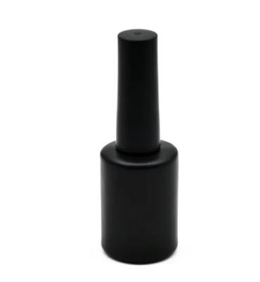 China Free Sample 5ml 10ML 15ml Perfume Packaging Empty Matte Black Round UV Gel Nail Polish Glass Bottle With Brush for sale