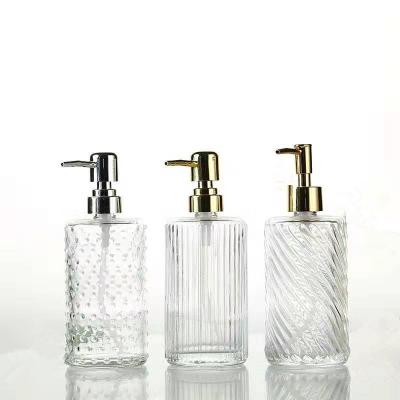 China Wholesale Personal Care Clear Recycled Glass Liquid Foam Hand Soap Dispenser Bottle With Stainless Steel Pump for sale