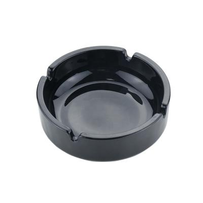 China Personal Care Wholesale Custom Creative Round Black Glass Ashtrays for sale