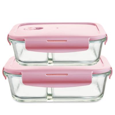 China Wholesale Heatable Borosilicate Meal Prep Storage Glass Food Container Heatable Lunch Box For Microwave for sale