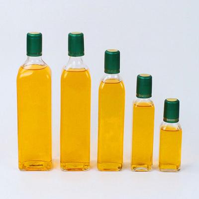 China Wholesale 1000ml Glass Empty Bottle High Oil Square Clear Vinegar Olive Wine for sale