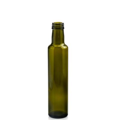 China Wholesale 300ml Dark Green Premium Glass Wine Cooking Edible Olive Oil Bottle Round For Kitchen With Aluminum Cover for sale