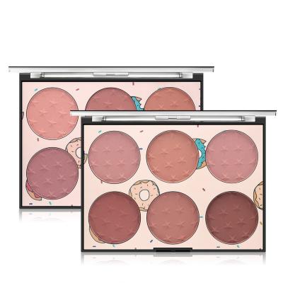 China Waterproof 6 Colors Rectangular Lightweight Luxury Color Blush Plate Blusher Palette Private Labels for sale