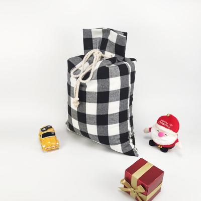 China High Quality Waterproof Christmas Gift Bag Personalized Cotton Christmas Drawstring Canvas Empty Sack With Stocks for sale