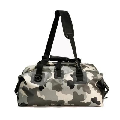 China 2021 500D High Quality Durable PVC Camouflage Mesh Waterproof Travel Sports Gym Duffel Bag With In Stock for sale