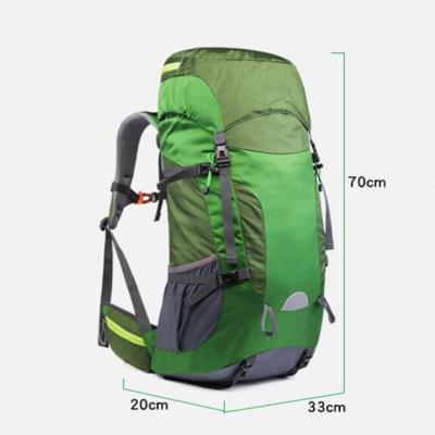 China Hot Selling Waterproof Customized High Capacity 55L Nylon Outdoor Camping Backpack Bag Upgrade for sale