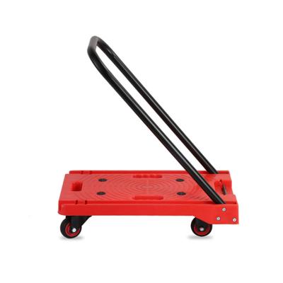 China Plastic Storage Platform Trolley Heavy Duty Folding Platform Handtruck Swivel Wheels Heavy Duty Platform Trolley for sale