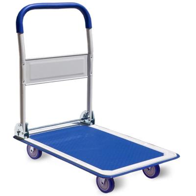 China Heavy Duty Storage Folding Hand Trolley Platform Transport Cart Stainless Steel Hand Truck Cart Platform Trolley for sale