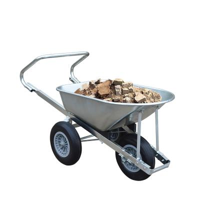 China Tools Wholesale Galvanized Farm Wheel Wheelbarrow With Three Wheel for sale